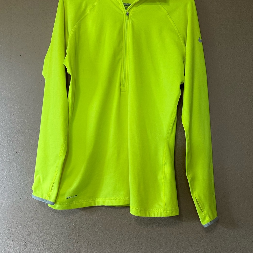 Nike Performance Jacket in Yellow with Quarter-Zip Design